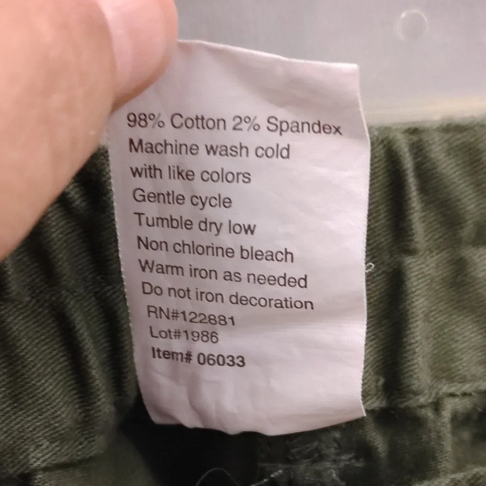 Girl‎ Scouts Kids Size L Olive Green Cargo Utility Uniform Pants  Cotton Blend